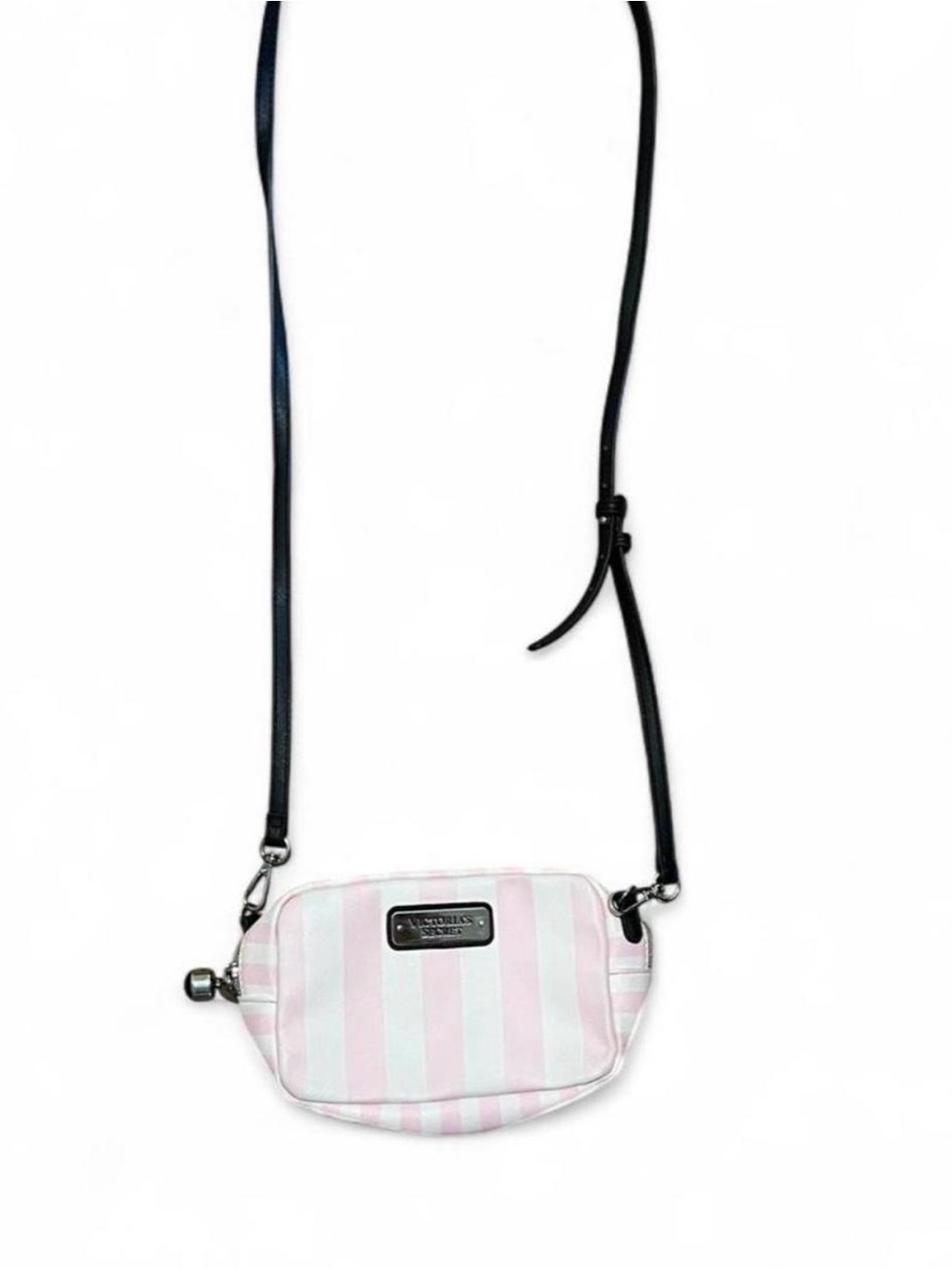 Victoria Secret Pink & White Stripe Crossbody Purse